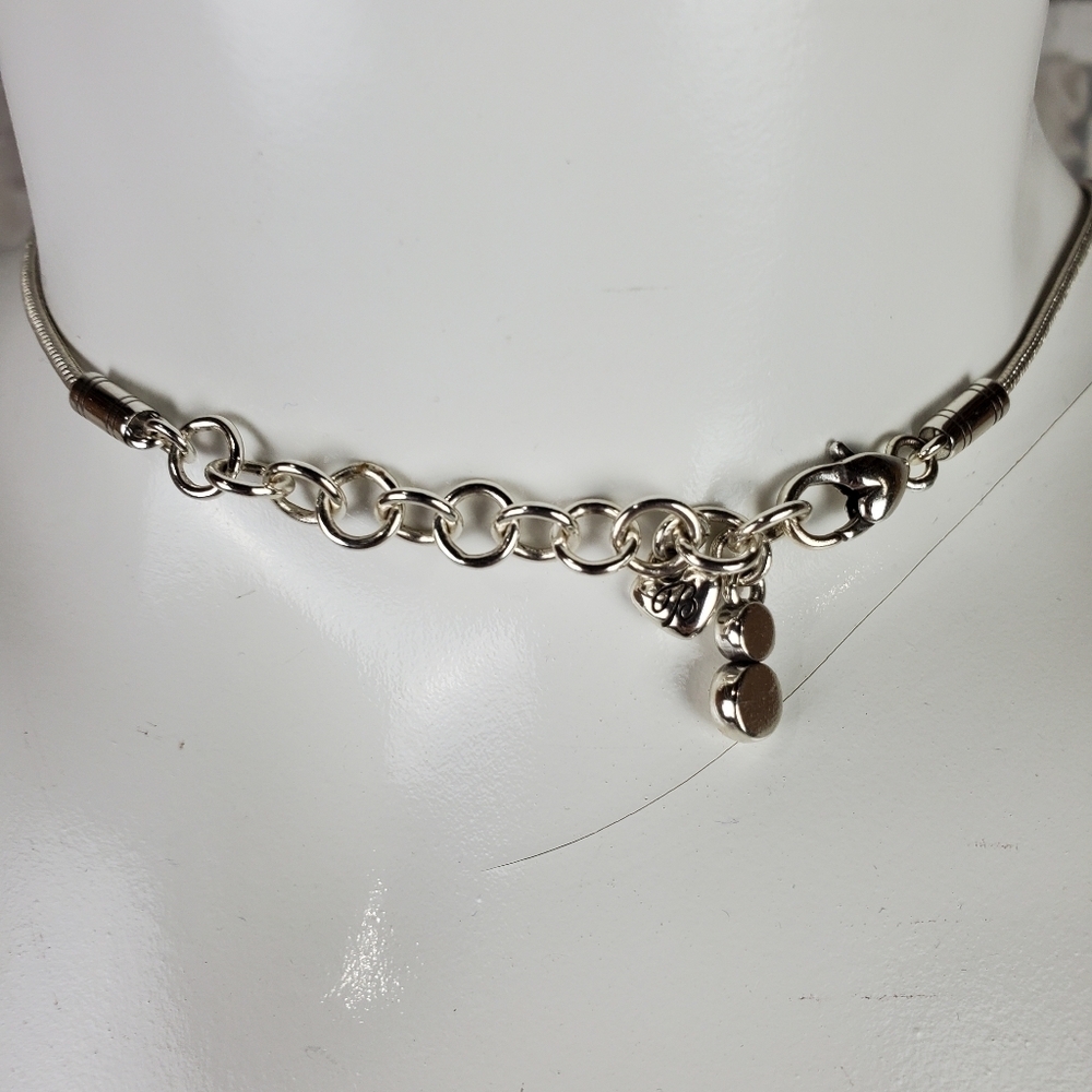 Vintage Brighton London Groove Neckline Large Circle Silver Plated Retired - Picture 6 of 10